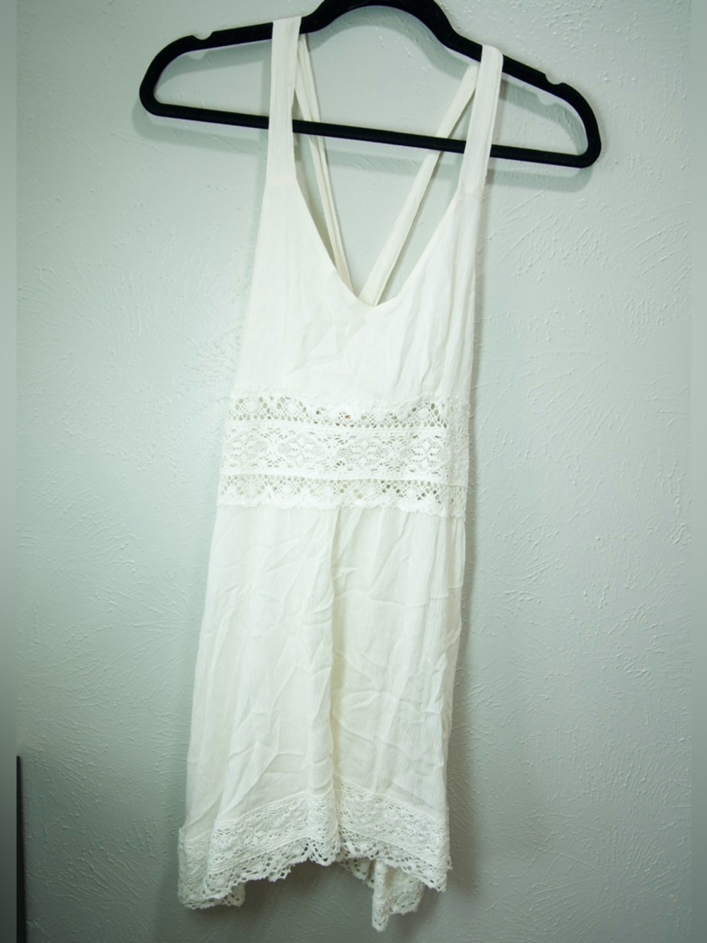 Nature Rope - White Lace Trim Sleeveless Sundress